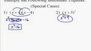 A1104 Multiplying Polynomials Special Cases [upl. by Anelas]