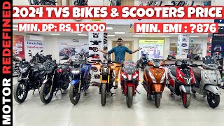 2024 TVS All Bikes amp Scooters Latest Price List  Raider 125 Jupiter 125 Ronin 225 Apache 160 4V [upl. by Edrick201]