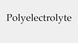 How to Pronounce Polyelectrolyte [upl. by Ryhpez963]