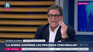 Richard Allemant abogado procesalista  Clubes de fútbol cuestionan ley aprobada por el congreso [upl. by Aicilat]