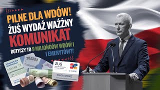 ⚡️PILNE DLA WDÓW ZUS wydał ważny komunikat Dotyka prawie 9 milionów wdów i emerytów [upl. by Ahtnamas841]