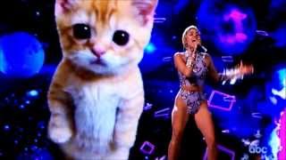 Miley Cyrus  Wrecking Ball AMA Performance 2013 Full Live Performance  Cat Theme [upl. by Tansy]