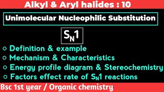 SN1 reactions amp Mechanism  Alkyl and aryl halides  bsc 1st year organic chemistry  chemboost [upl. by Helmut]