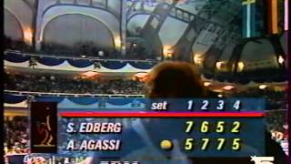 1990 tennis Masters Cup final Agassi vs Edberg Frankfurt 44 [upl. by Jehanna]