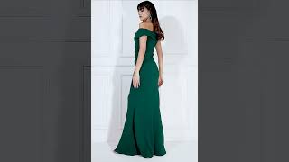 Simply elegant offtheshoulder maxi dress  emerald dresses [upl. by Hildick]