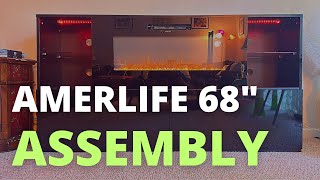 Amerlife 68quot Fireplace TV Stand with 40quot Electric Fireplace Assembly Modern High Gloss 68quot Fireplace [upl. by Laenej263]