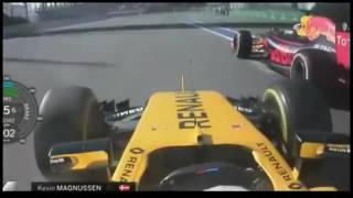 F1 2016 Russian GP  Kevin Magnussen overtakes Daniel Ricciardo [upl. by Nador]