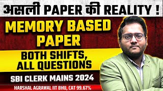 SBI CLERK Mains 2024 Memory Based Paper Quant Both Shifts  SBI CLERK Mains Memory Based Paper [upl. by Enomed]