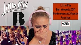 Little Mix Brits 2017 ♡ SOTME Performance and Acceptance Speech Reaction  Elise Wheeler [upl. by Anialram]