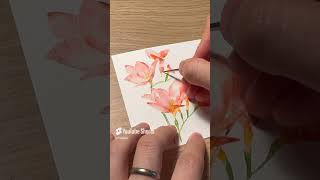 Freesia watercolor art howtopaint painting [upl. by Geraint]