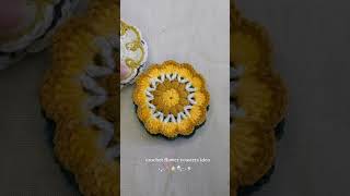 Easy crochet flower coaster tutorial   English subtitles [upl. by Arotahs]