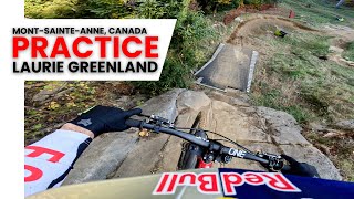 GoPro Laurie Greenland Practice Laps at MontSainteAnne Canada  23 UCI DH MTB World Cup [upl. by Jodee]