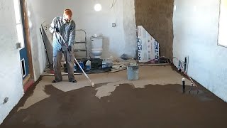 Finishing the Earthen Floor 10 Hes Dried In Hyperadobe Tiny House [upl. by Htabazile]