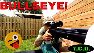 GAMO VARMINT 177 AIR RIFLESIGHTING IN THE SCOPE [upl. by Bergquist]