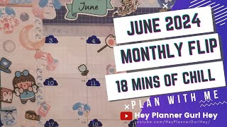 💜 Plan with Me  JUNE Calendar Monthly page in Hobonichi💜 18 Minutes of Chill [upl. by Mairam]