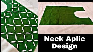 Neck Design Cutting amp Stitched Aplic Work Applique Sindhis Beauty [upl. by Notsa]