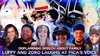 Luffy And Zoro Laughs At Picas Voice  Reaction Mashup [upl. by Klemens]