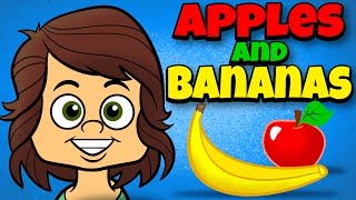 Apples and Bananas with Lyrics  Vowel Songs  Kids Songs by The Learning Station [upl. by Corella753]