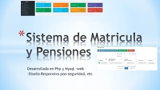 sistema de matricula y pensiones en php y mysql [upl. by Eiram]