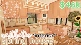 INTERIOR Aesthetic Spring Bloxburg House Build 2 Story [upl. by Atisor]