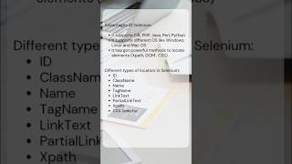 Advantages of selenium  Different types of locators in selenium automationtesting manualtesting [upl. by Robbie]