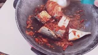 how to cooking Myanmar food  spicy fish with vegetables curry [upl. by Einnil]