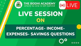 The Bodhi Academy  Percentage Income Expenses savings Questions [upl. by Ida]