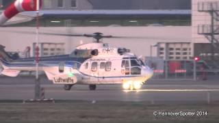 Angela Merkels Helicopter taxi and takeoff from Hannover Airport [upl. by Ion]