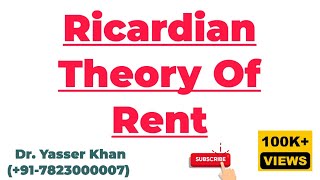 Ricardian Theory Of Rent  Classical Theory Of Rent  David Ricardo  Ricadian Theory  Rent Theory [upl. by Sheets820]