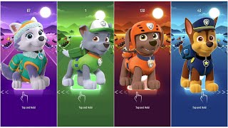 Everest vs Rocky vs Zuma vs Chase PAW Patrol Great Tiles Hop Edm Rush [upl. by Chuck511]