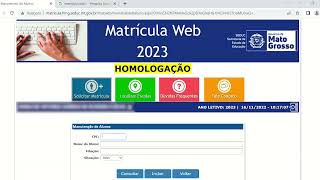 CADASTRO DE USUÁRIO  MATRÍCULA WEB 2023 [upl. by Adnalohs788]