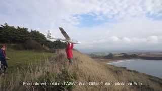 Brittany slope soaring 2014 Part 6 K8B6000 Phoenix  DG400 [upl. by Dnalel178]