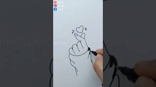 How To Draw The Korean Finger Heart [upl. by Enttirb]