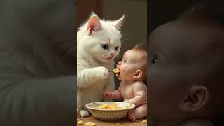 Cuteness Overload A Kitten Feeding a Baby with So Much Love cat cute catlover animals kitten [upl. by Federico430]