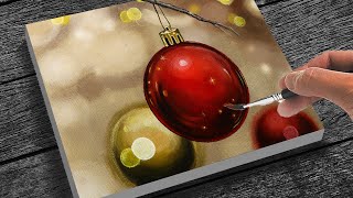 How To Draw Christmas Ornaments  Acrylic Painting Step By Step [upl. by Wiltshire]