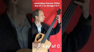 Ascending Diatonic Fifths in the Key of C on Strings 3 amp 4 jazz bass basspractice [upl. by Arella]