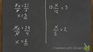 Løse likninger ved hjelp av multiplikasjon og divisjon [upl. by Arlana]