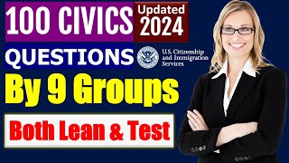 Learn and Test 100 Civics Questions by Groups for US Citizenship Interview 2024 [upl. by Pedroza]