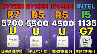 R5 5500U VS I5 1135G7 VS R7 5700U VS R5 4500U Ryzen 5 5500u gaming  productivity test [upl. by Hakon385]