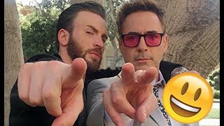 Avengers Infinity War Cast  😊😅😊 Robert  Chris Scarlett Tom CUTE AND FUNNY MOMENTS 2018 [upl. by Helena]