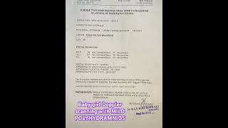 Baby girl Doppler scanning report with POLYHYDRAMNIOS AFI 20ytshorts viralvideo [upl. by Asik]