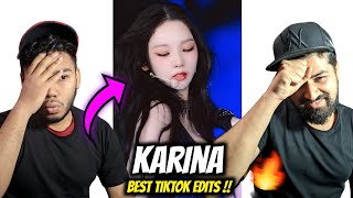 Reaction to aespa Karinas Viral TikTok Video [upl. by Shing]