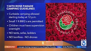 Rose Parade 2023 Curbside campers stake spots for annual parade [upl. by Ginzburg820]