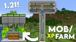 Minecraft EASIEST MOB XP FARM Tutorial 121 Improved Version [upl. by Janice]