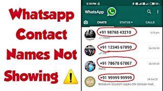 How To Fix Whatsapp Not Showing Contact Name  Whatsapp Pe Contact Kaise Show Kare [upl. by Menken]