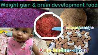 Weight gain and brain development food 912 month old babybeetrootalmondkajudatesbabyfoodbaby [upl. by Llertnauq816]