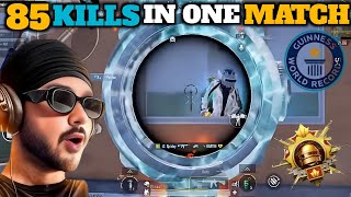 WORLD RECORD 85 KILLS HIGHEST EVER in 1 Match IPREET PUBG BEST Moments in PUBG Mobile [upl. by Klarika]