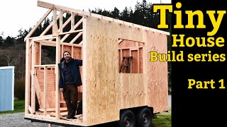 Tiny house build part 1 tinyhouse diy building offgridliving cabin [upl. by Ellerret648]