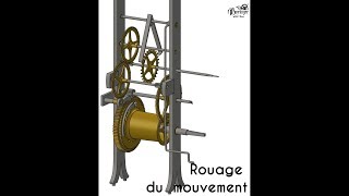 Horloge comtoise grande sonnerie  rouage mouvement [upl. by Allecsirp]