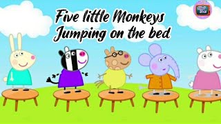 Five Little monkeys jumping on the bed  Peppa pig jumping on the bed 5littlemonkeys peppapig [upl. by Suiram]